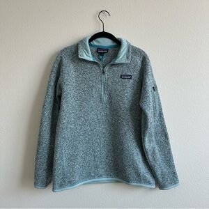 Patagonia Better Sweater Womens Medium Blue 1/4 Zip Outdoors Hiking Granola Girl